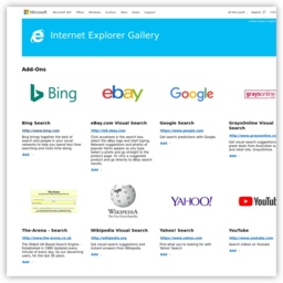 Internet Explorer 库(添加搜索)首页